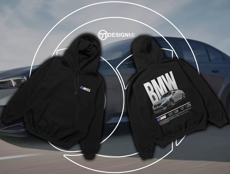bmw m5 black  and white hoodie