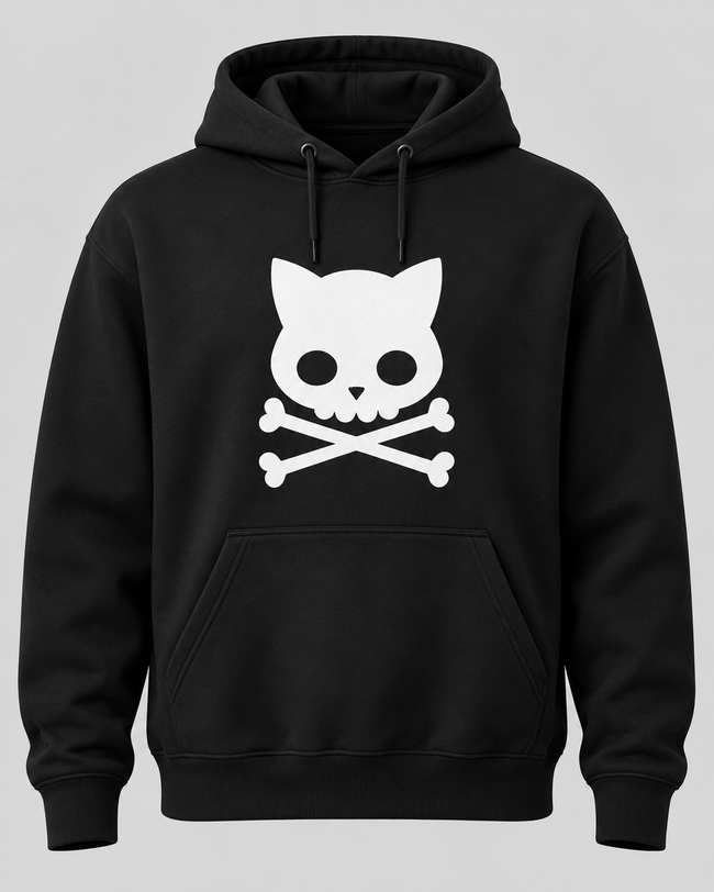 Cat Skull Crossbones Hoodie