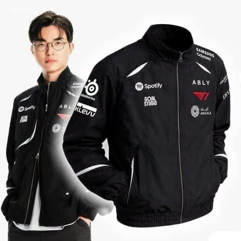 Black esports gaming team zip-up jacket