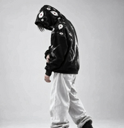 Eyes in the Dark hoodie — side view