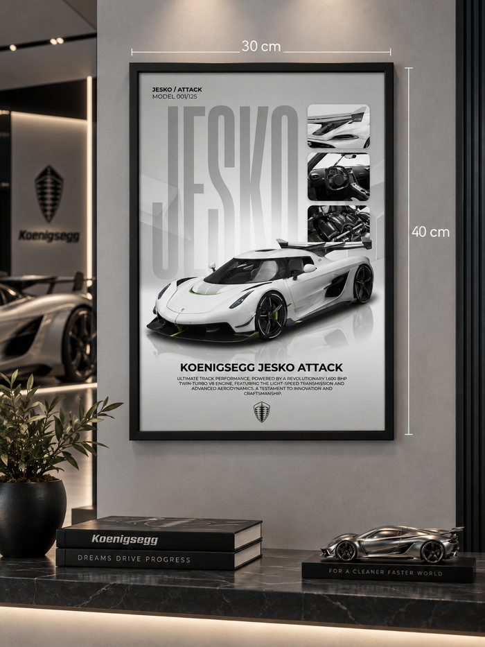 Koenigsegg Jesko Attack Frame – 30×40 cm