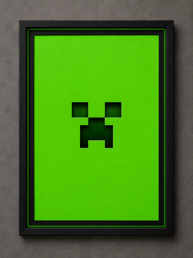 Minecraft Creeper Gaming Frame – 30×40 cm