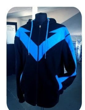 Nightwing zipped hoodie front view