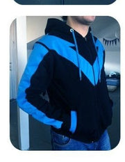 Nightwing zipped hoodie worn front view