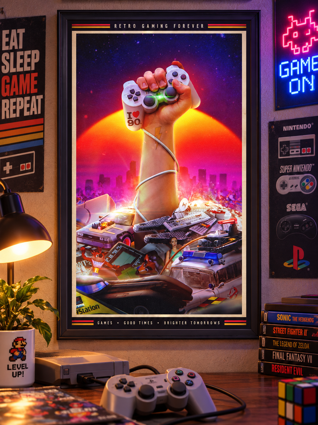 Retro Gaming Forever Frame – 30×40 cm