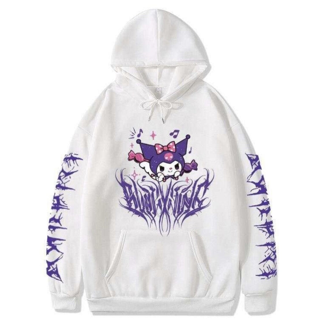 kuromi  hoodie black and white