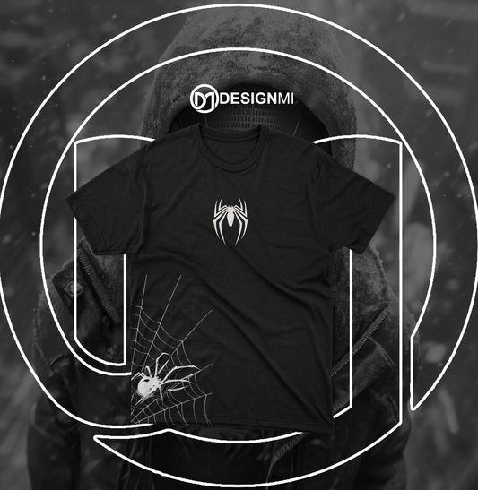 white spider black t-shirt