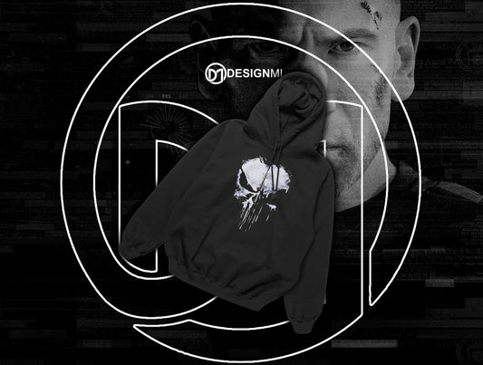 the punicher skull black hoodie