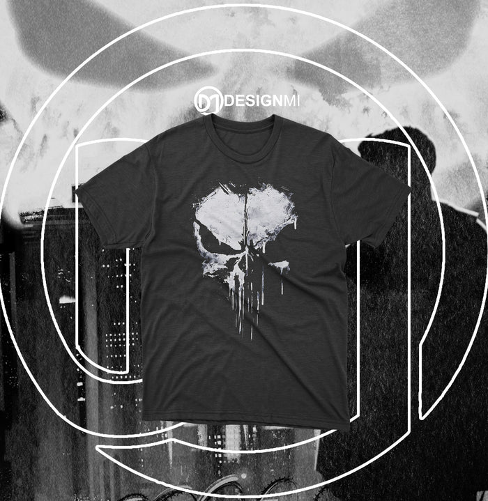 the punisher skull black t-shirt